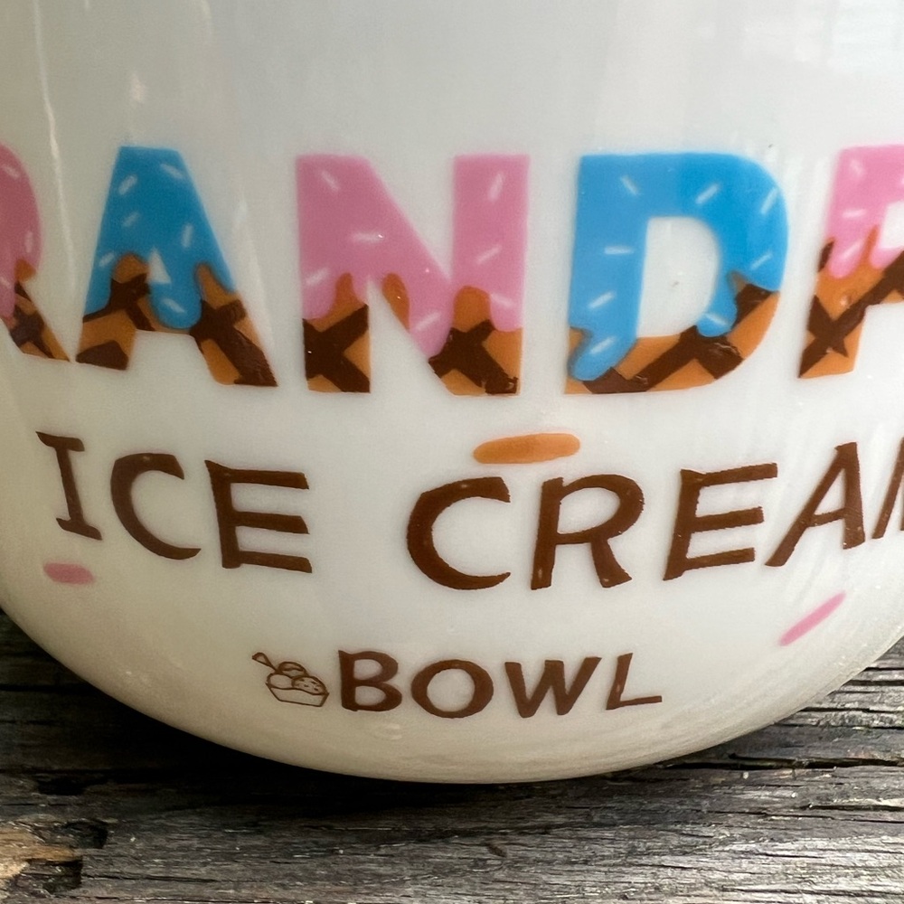 Grandpas Ice Cream Bowl Large Oversized Pink and Blue Ceramic Mug - Picture 2 of 6